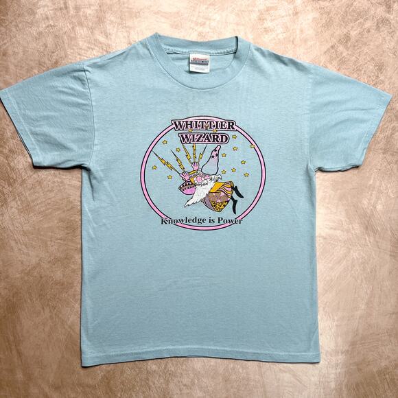 Vintage 90s Whittier Wizard Knowledge is Power Novelty T-Shirt Whimsical Magic - Picture 8 of 8